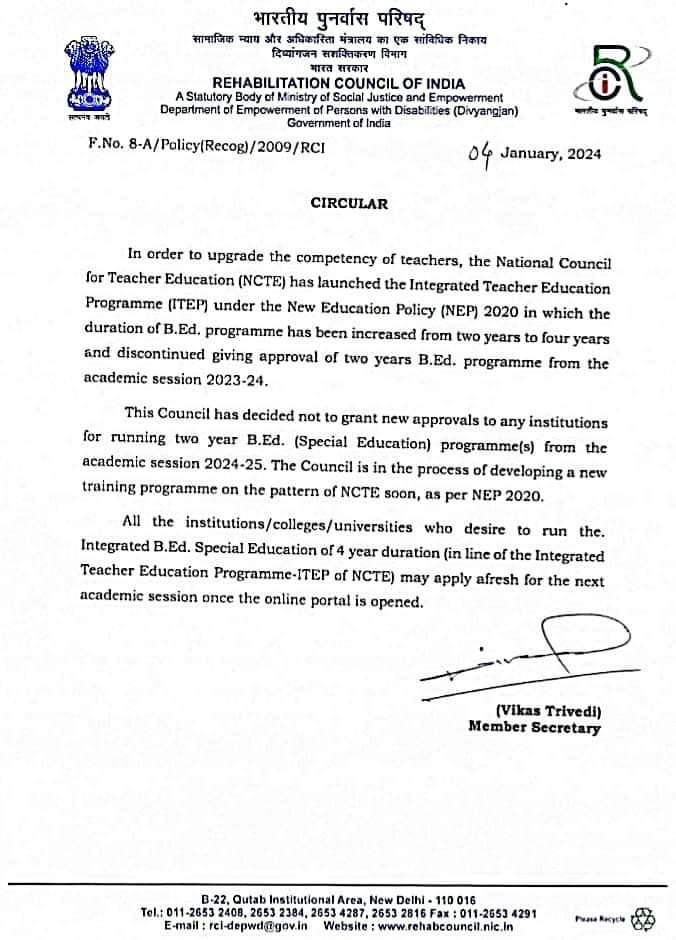 NCTE New Guideline For B.ed Course 2024